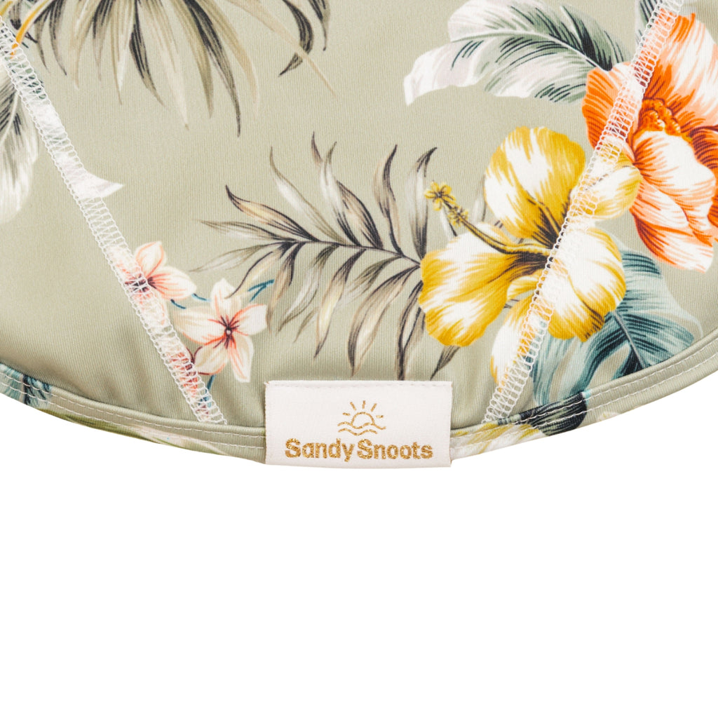 Sandy Snoots Olive Green Floral UPF 50+ Dog Rashie Australia