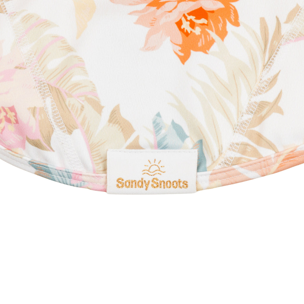 Sandy Snoots Peach Coral Pastel Tropical Floral UPF 50+ Dog Rashie Australia