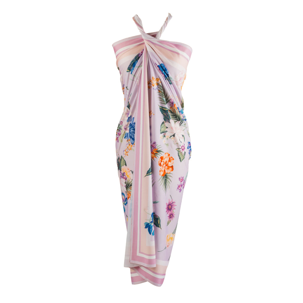Purple Floral Unisex Beach Sarong Australia