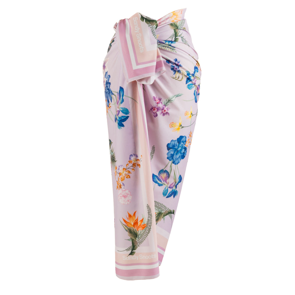 Purple Floral Unisex Beach Sarong Australia