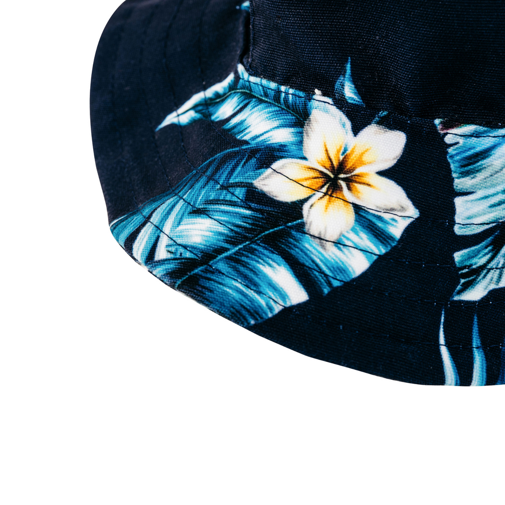 Navy Blue Floral Sun Protective Dog Bucket Hat Australia