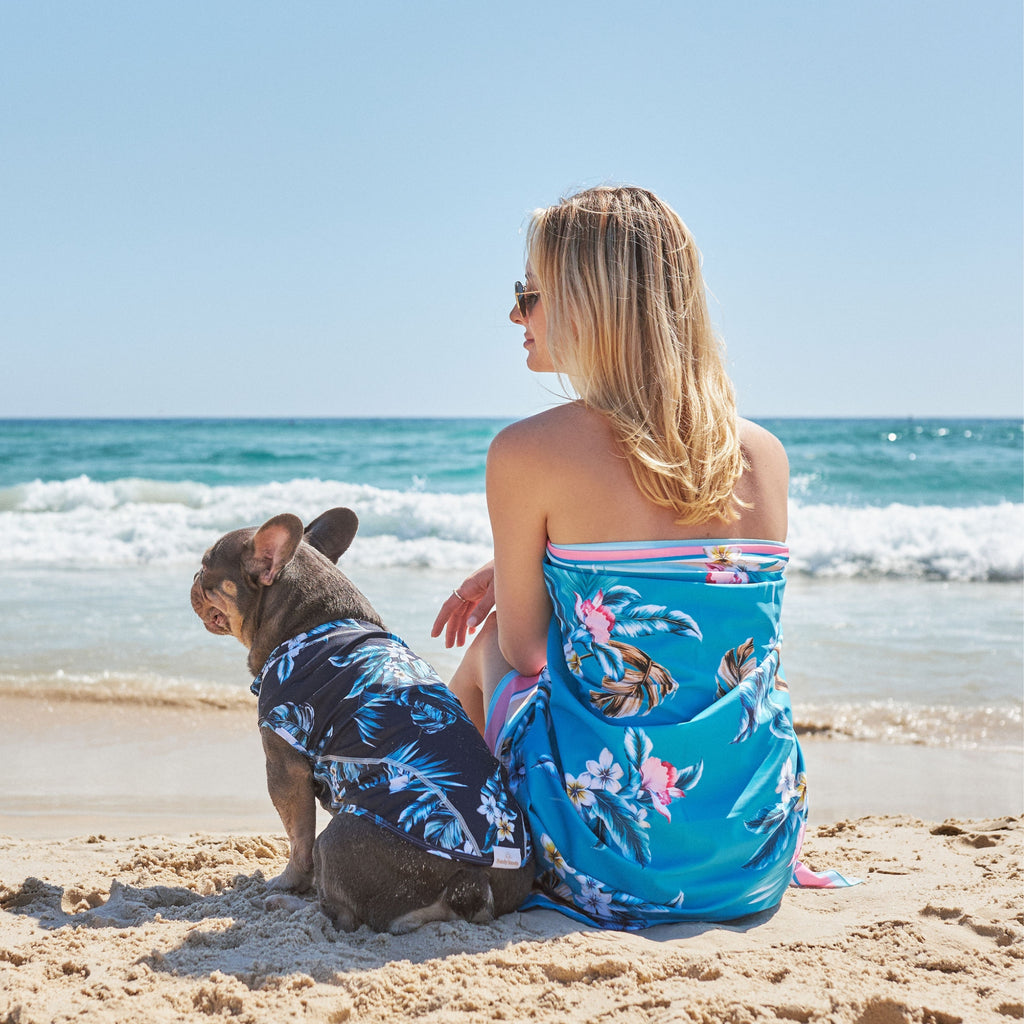 Turquoise Floral Unisex Beach Sarong Australia