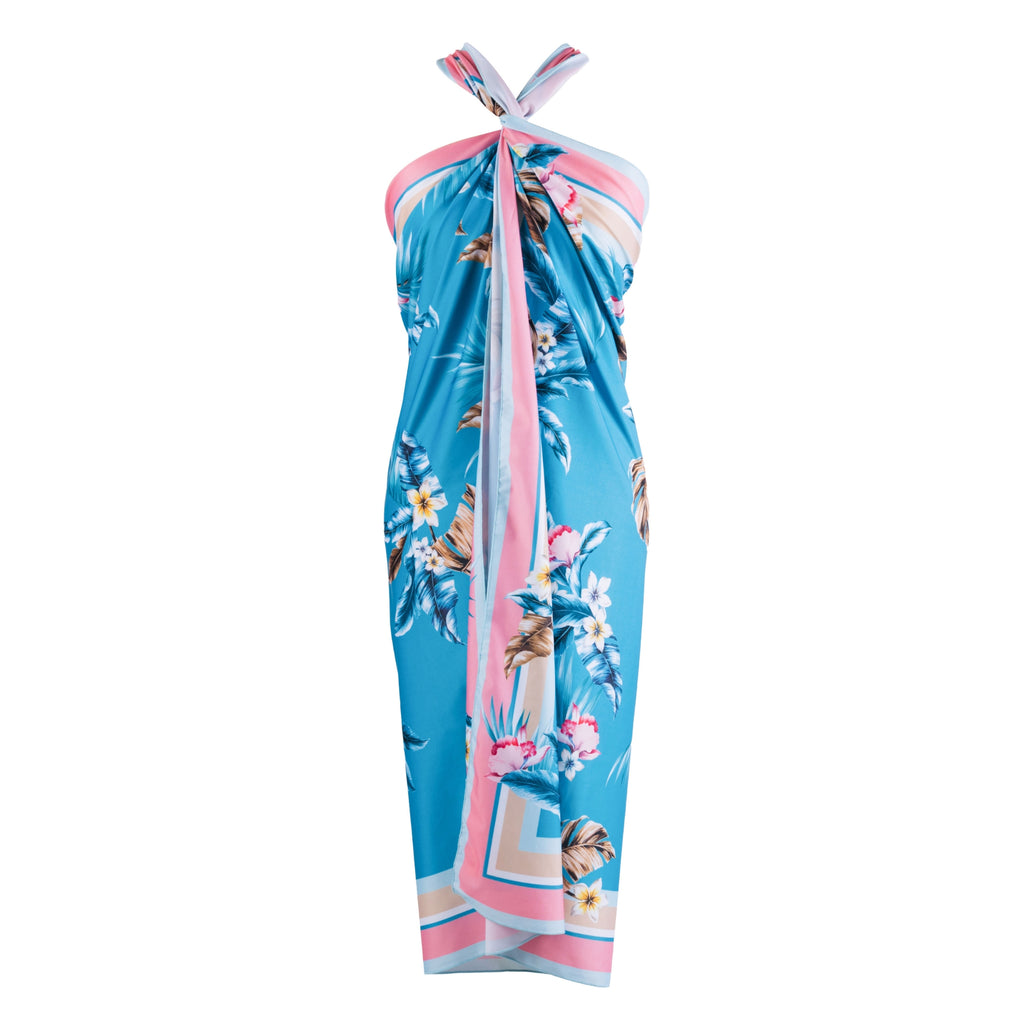 Turquoise Floral Unisex Beach Sarong Australia