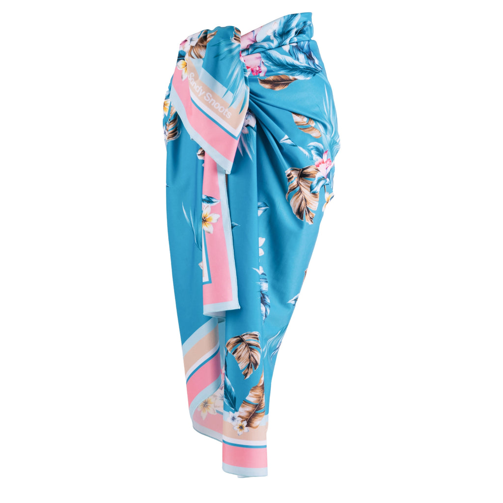 Turquoise Floral Unisex Beach Sarong Australia