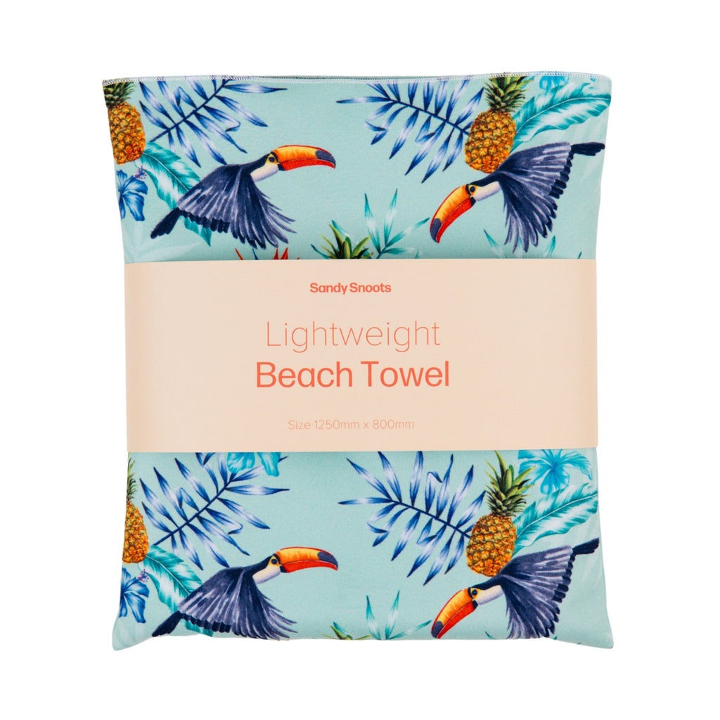 Lightweight Microfibre Tropical Toucan Pineapple Dog Travel Beach Towel Australia