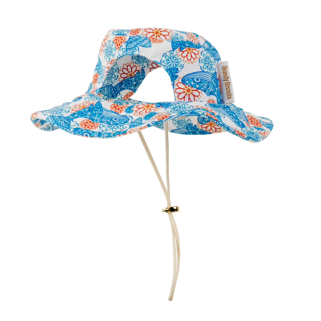 Blue Mandala Whale Sun Protective Dog Bucket Hat Australia