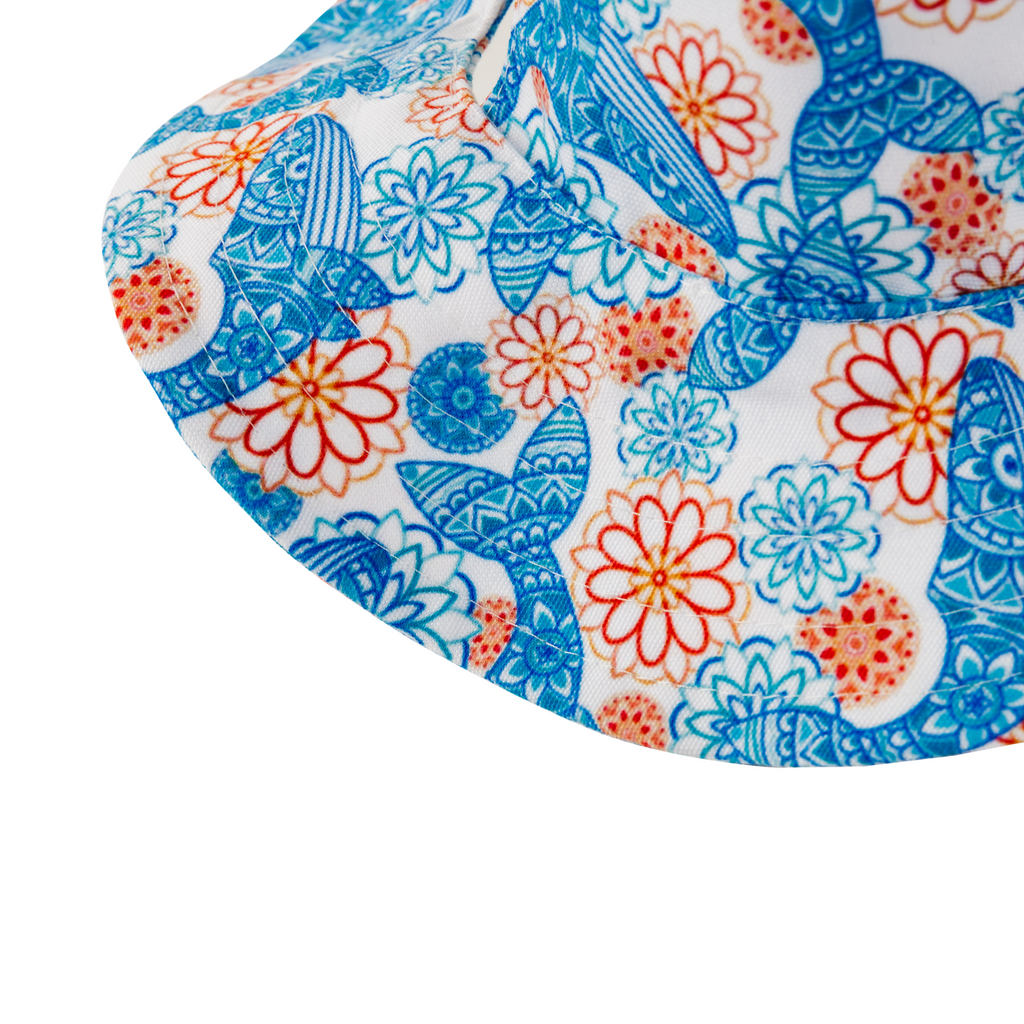 Blue Orange Mandala Whale Matching Human and Dog UPF 50+ Bucket Hats Australia
