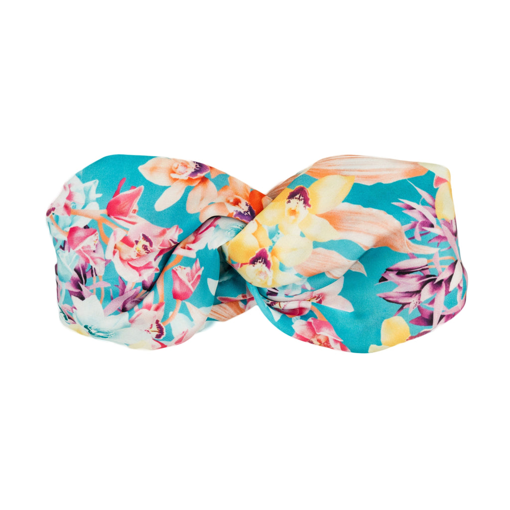 Green Orchid Floral Silk Dog Headband Australia