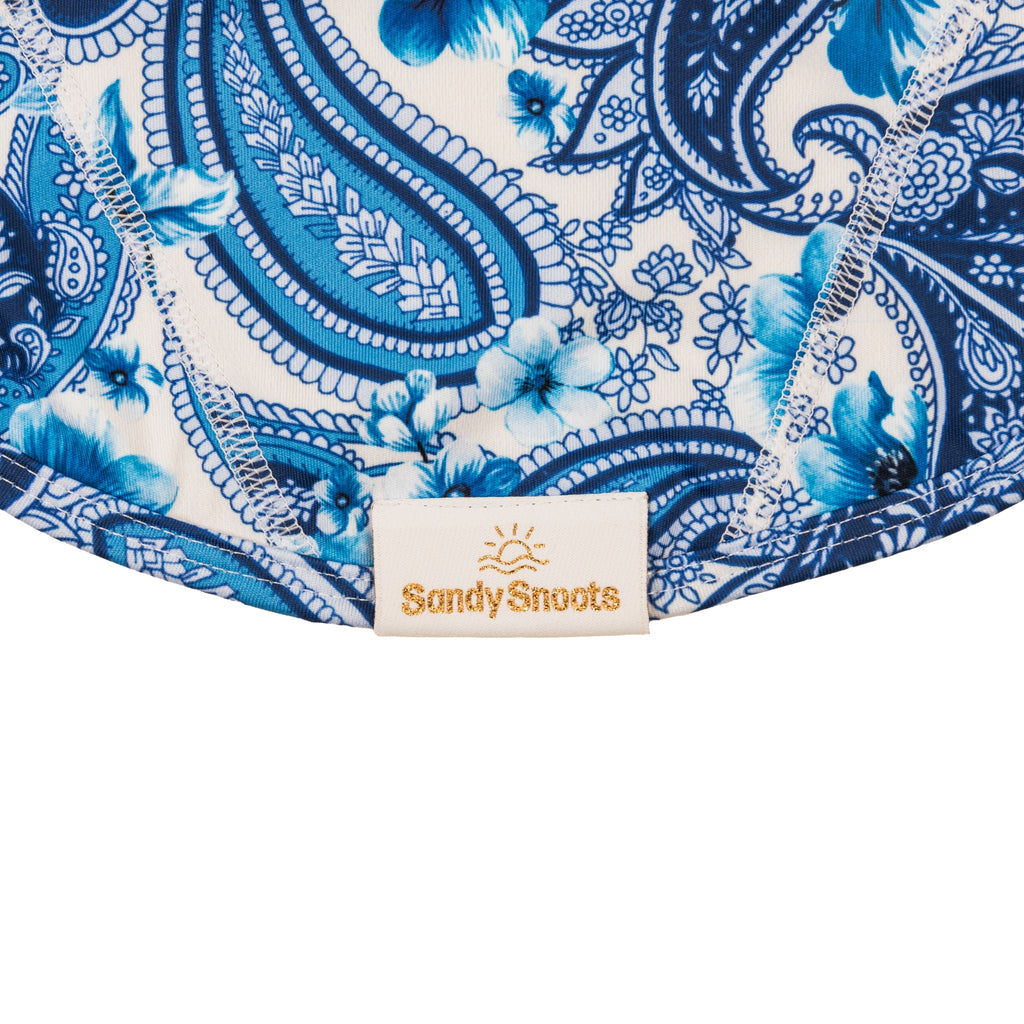 Blue Paisley Sun Protective Dog Rashie Australia