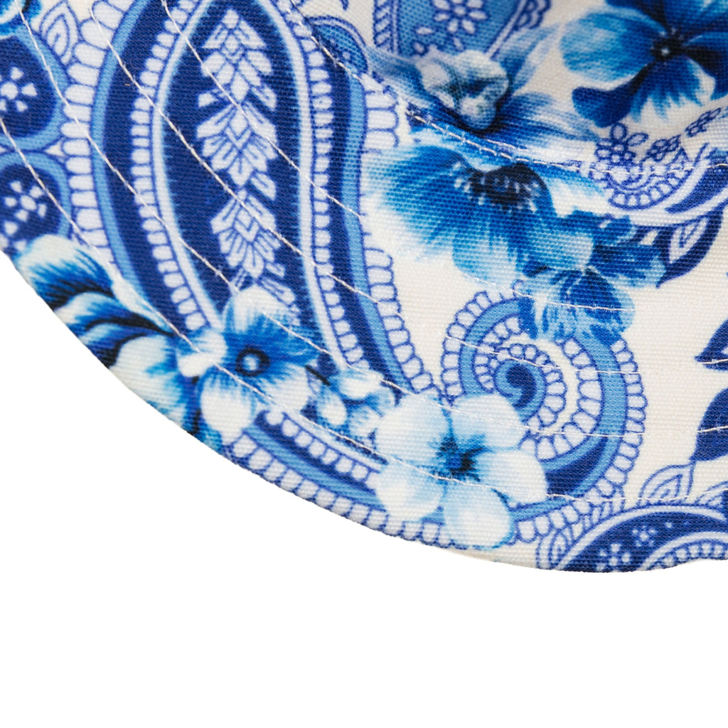 Blue Floral Paisley Matching Human and Dog UPF 50+ Bucket Hats Australia