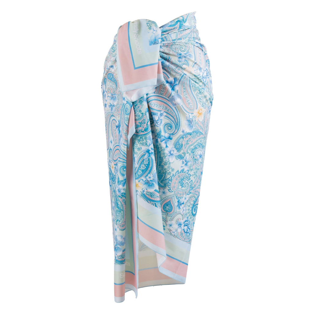 Mint Green Blue Peach Paisley Women's Sarong Australia