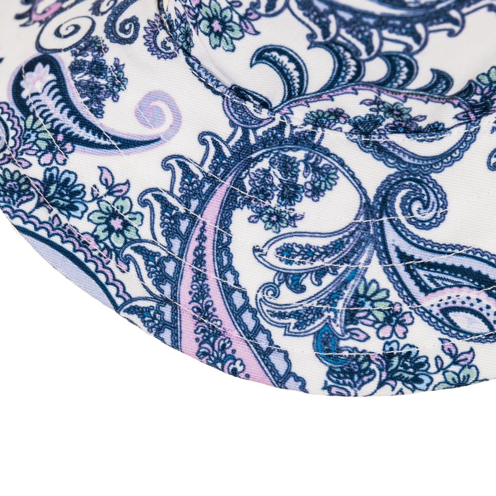 Purple Paisley Sun Protective Wide Brim Dog Bucket Hat Australia