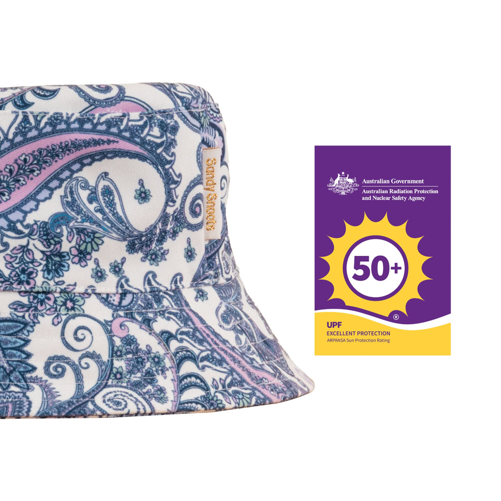 Purple Paisley UPF 50+ Women's Bucket Hat Australia