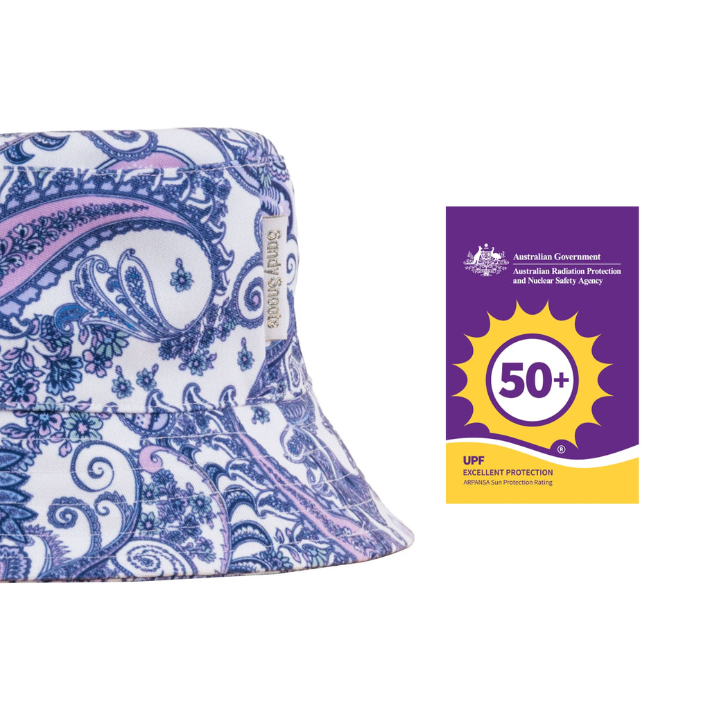 Purple Paisley UPF 50+ Women's Bucket Hat Australia
