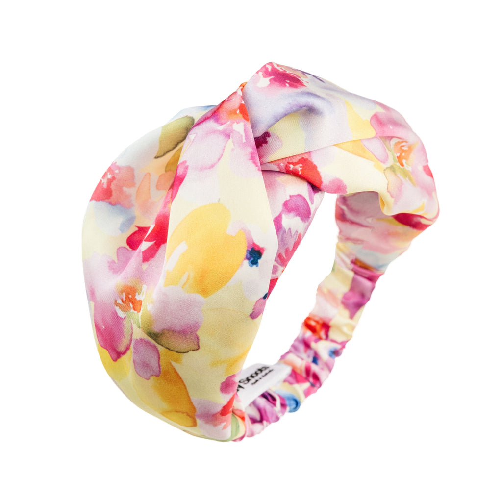 Yellow Floral Silk Dog Headband Australia