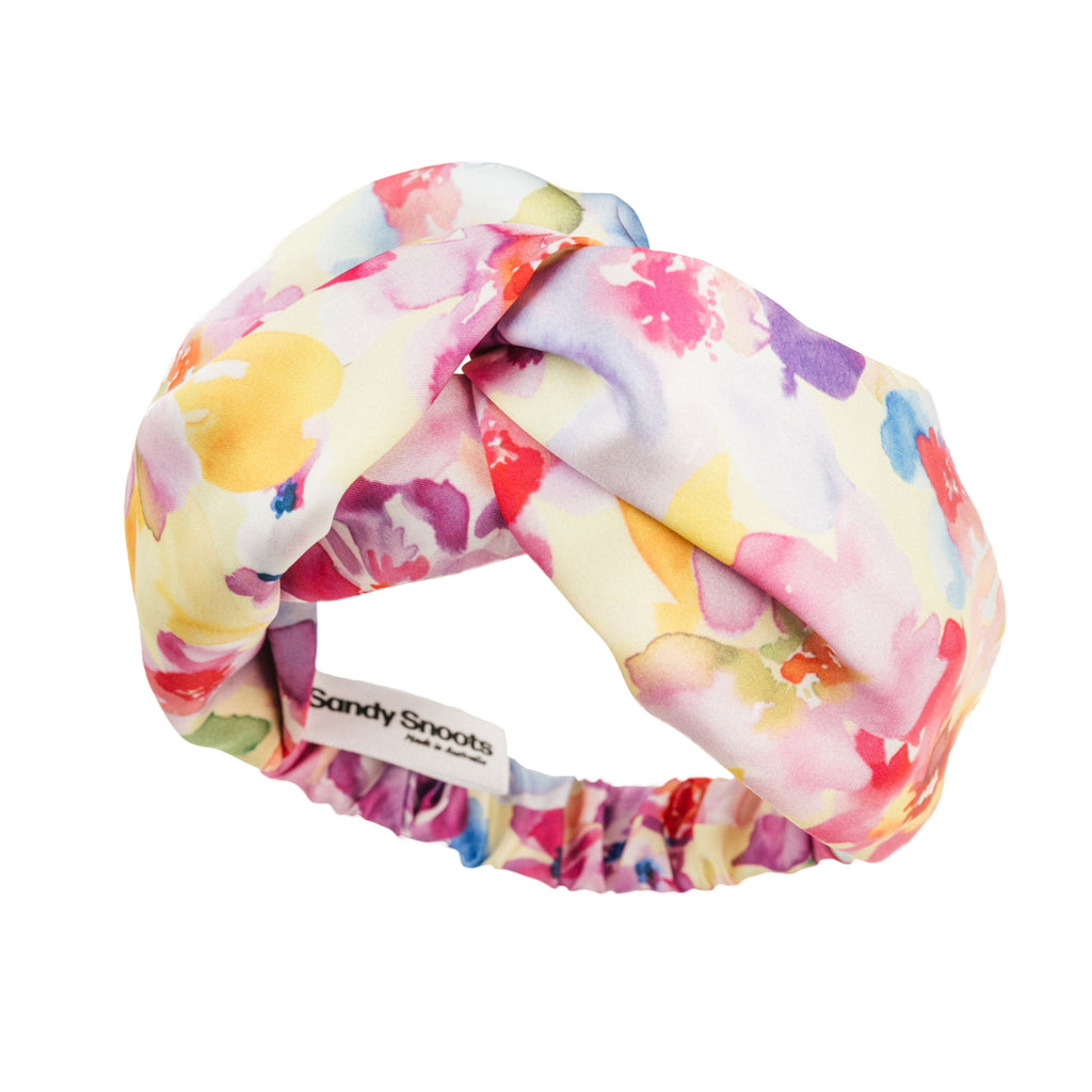 Yellow Floral Silk Dog Headband Australia