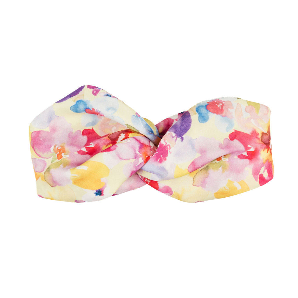 Yellow Floral Silk Dog Headband Australia