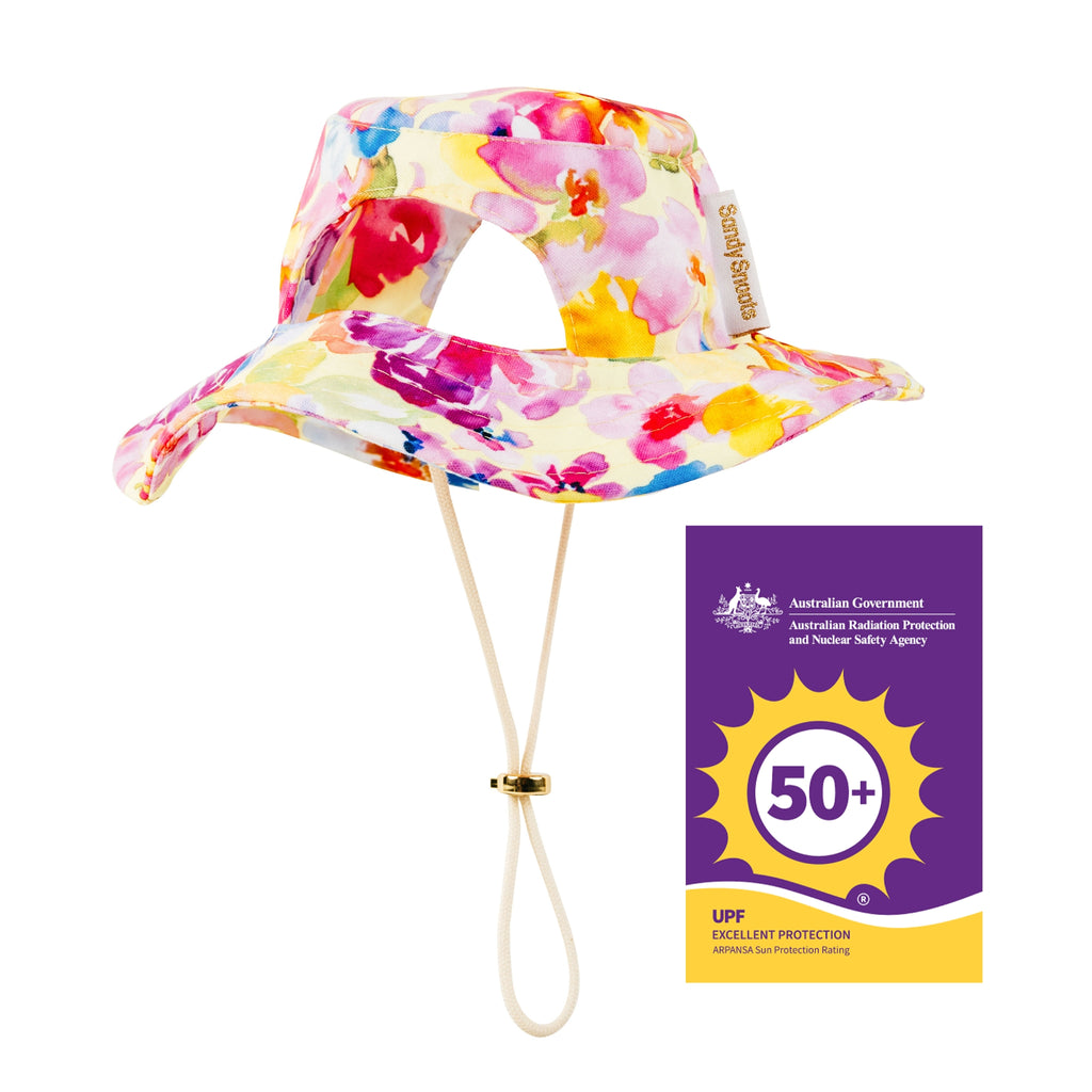 Yellow Floral Matching Human and Dog UPF 50+ Bucket Hats Australia