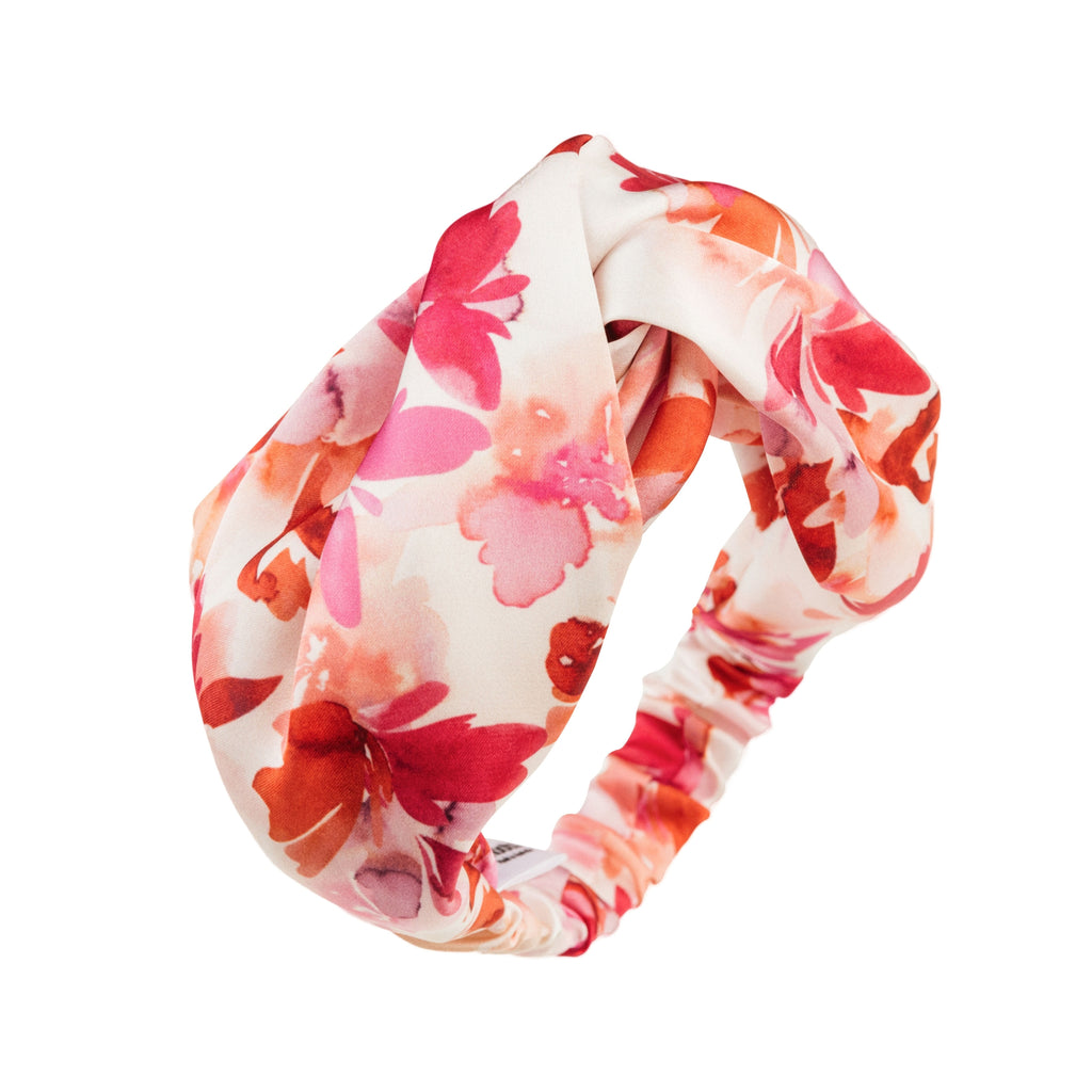 Pink and Orange Floral Silk Dog Headband Australia