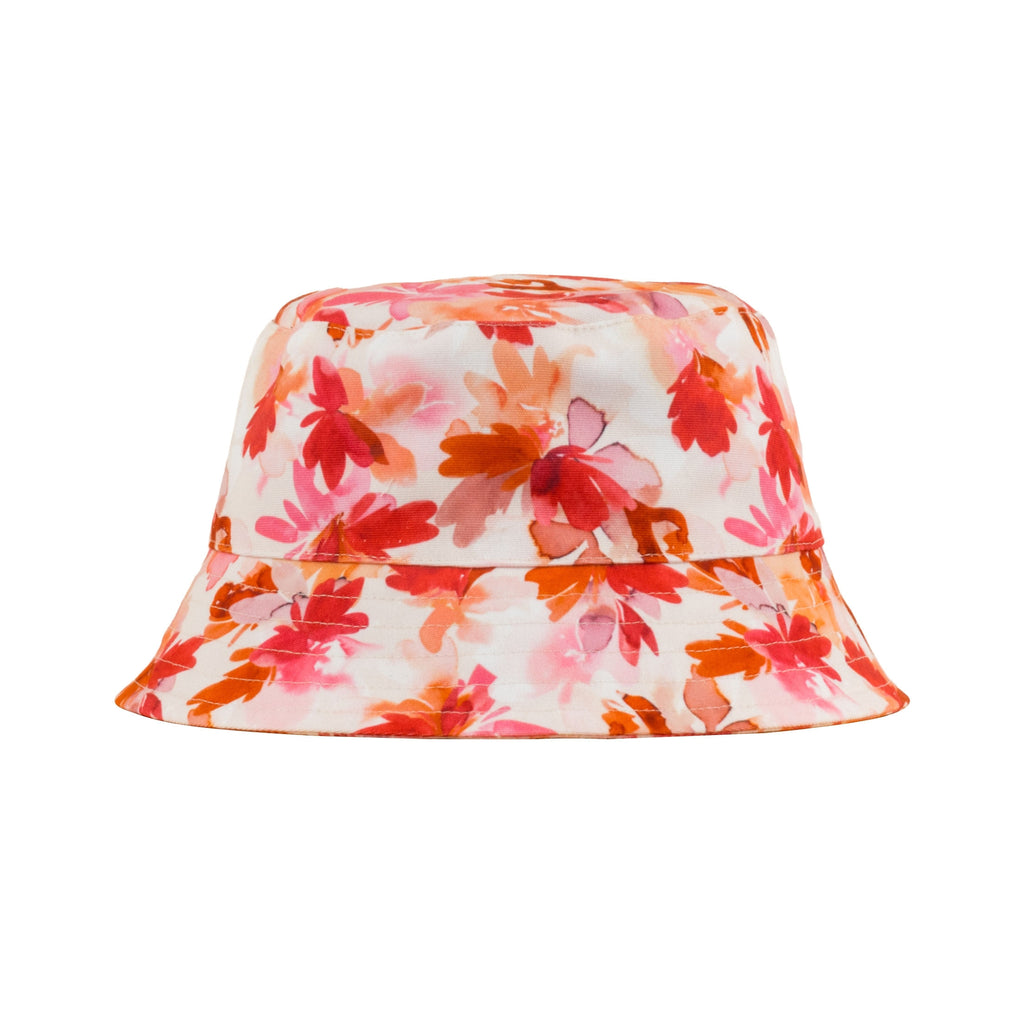 Pink and Orange Watercolour Floral UPF 50+ Women's Bucket Hat Australia