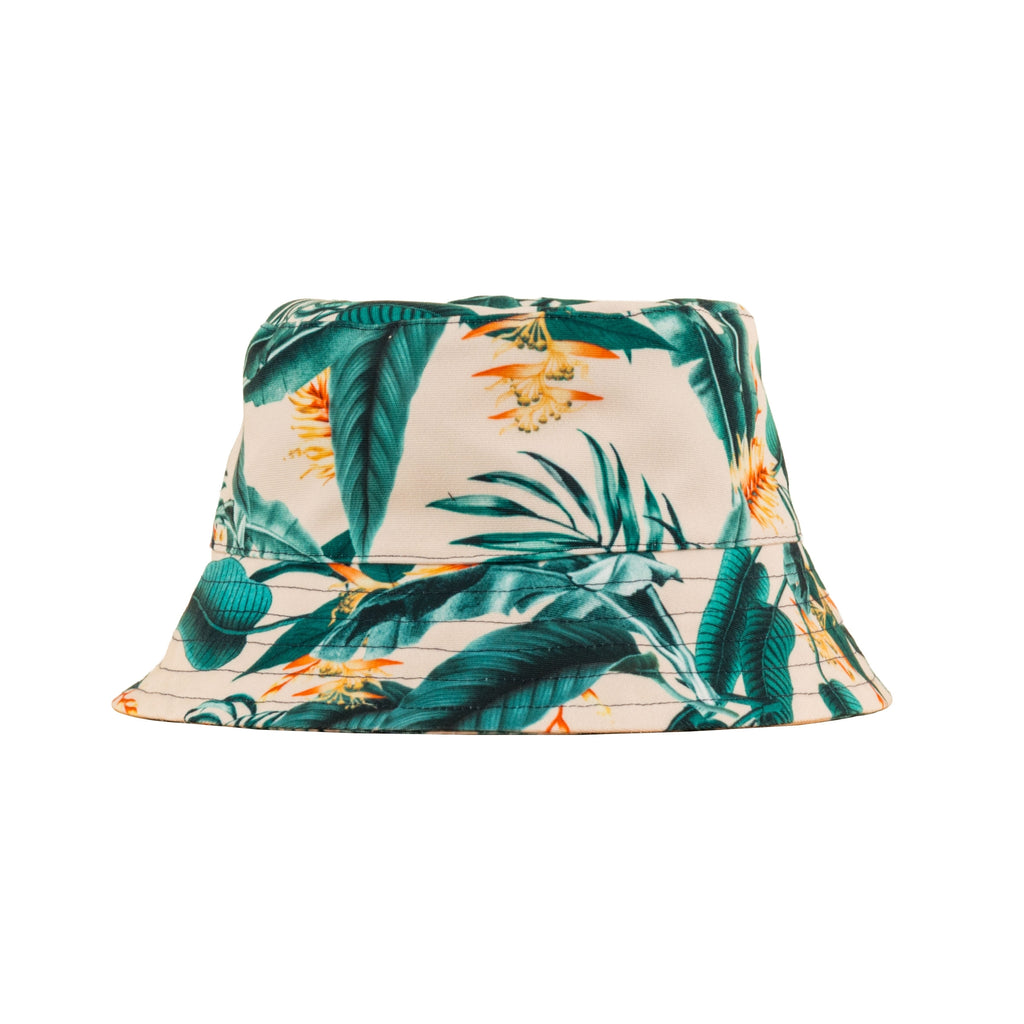 Tropical Green Leaves Women's UPF 50+ Bucket Hat Australia