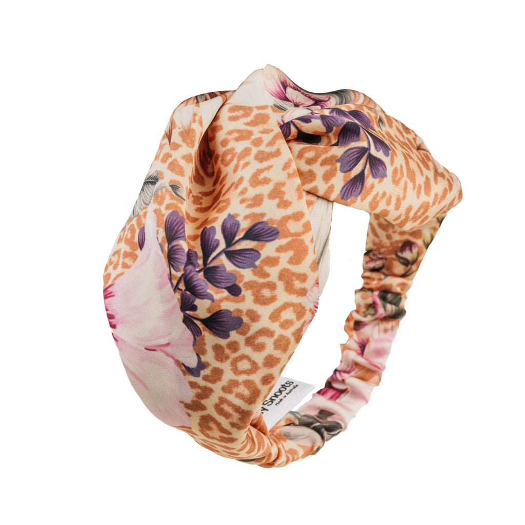 Floral Animal Print Silk Dog Headband Australia