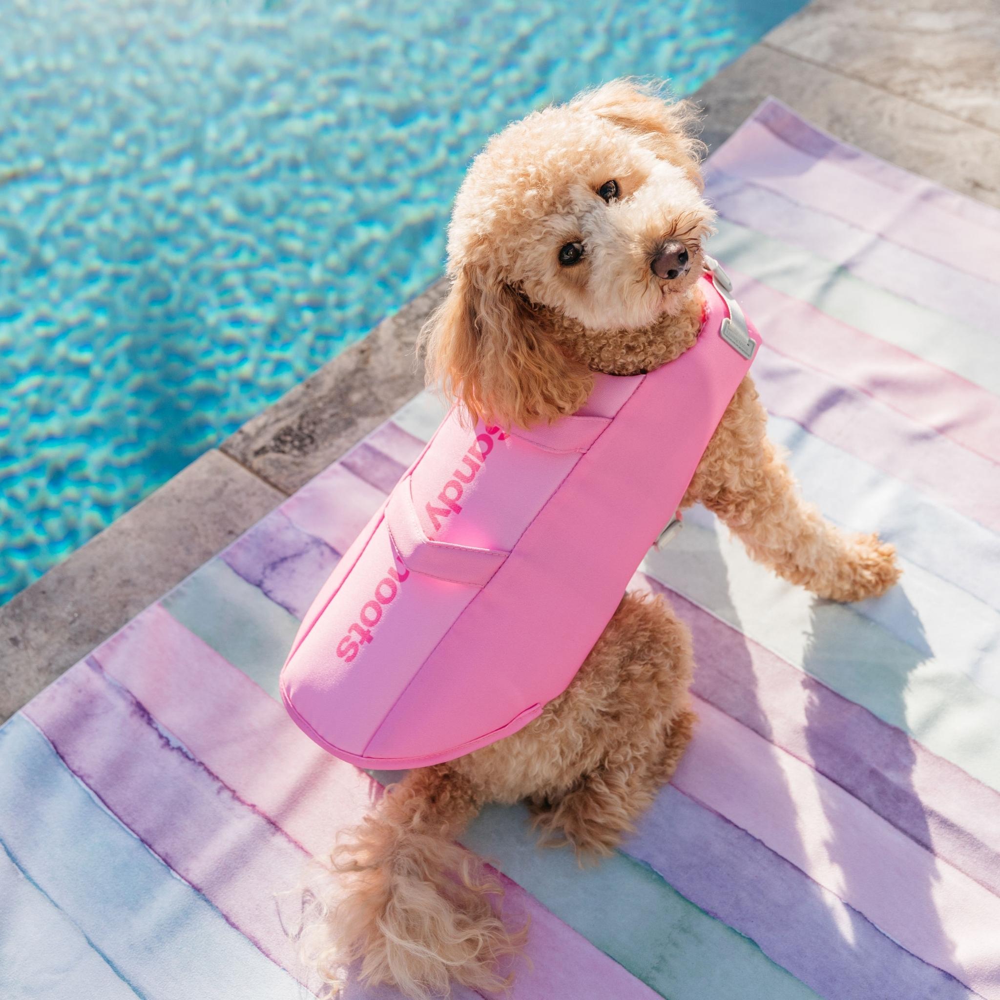 Flamingo Pink Dog Life Jacket Australian Made for Swimming