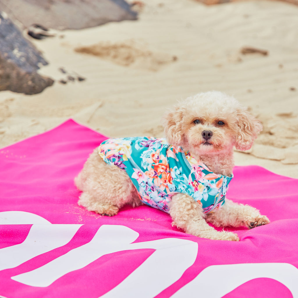 Lightweight Microfibre Pink Dog Travel Beach Towel Australia